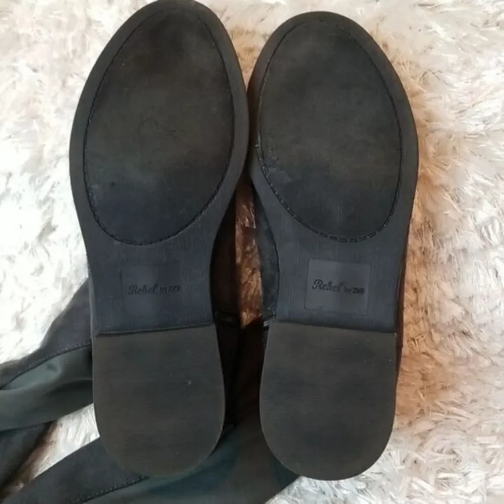 Rebel by‎ Zigi Women's Round Toe Knee High Fashion Dark Grey Size 8.5